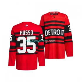 Pánské Hokejový Dres Detroit Red Wings VILLE HUSSO 35 Adidas 2022-2023 Reverse Retro Červené Authentic